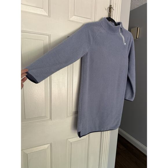 VGUC Vineyard Vines Blue Mock Neck Zipper Long Sleeve Fuzzy Dress Or Cover Up XL - Picture 3 of 8
